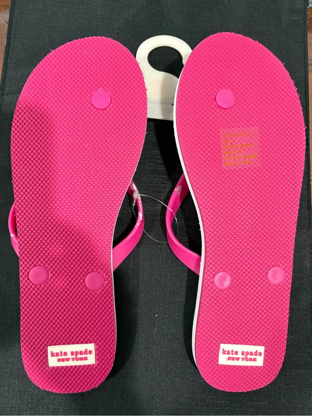 kate spade Hot Pink and White Striped Bow Flip Sandals